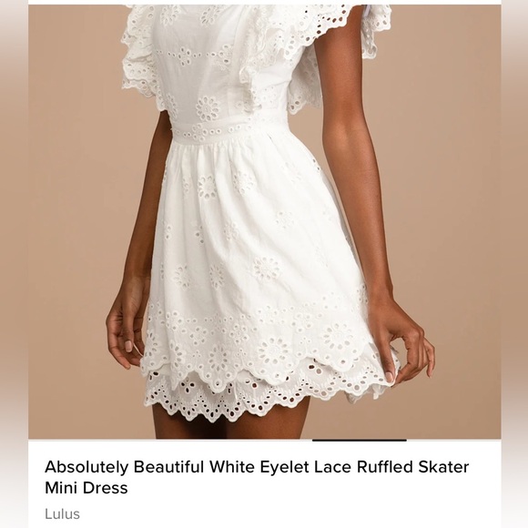Lulus Dresses & Skirts - Lulu's White Eyelet Lace Ruffle Mini Dress